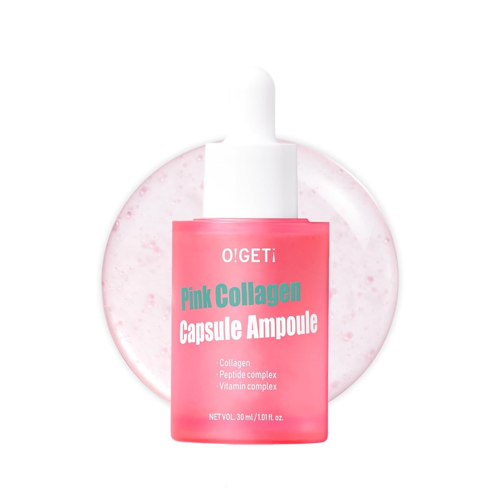 Pink Collagen Ampoule, Τρίκλινο κάψουλες ορού για τη σταθερότητα με 300DA Ultra-χαμηλό μοριακό κολλαγόνο, Hypoallergenic, 1.0 fl.oz