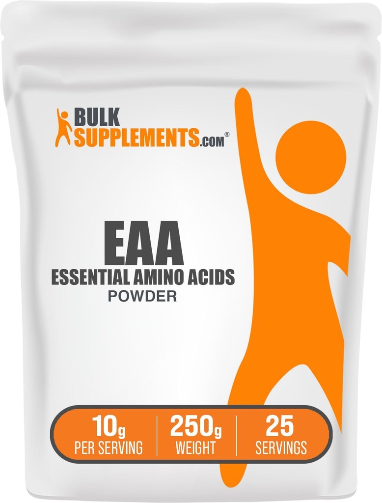BulkSupplements.com Essential Amino Acids Powder - Essential Amino Acids Supplement, EAA Powder - Unflavored & Gluten Free, 10g per Serving, 250g (8.8 oz) (Pack of 1)