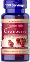 Puritan's Pride Premium Cranberry Fruit Concentrate 252mg (12.600mg Ισοδύναμο) με Βιταμίνες C και E, Συμπλήρωμα διατροφής για την υποστήριξη ανοσοποιητικού συστήματος, 100 Rapid Release Softgels
