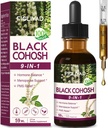 100% Φυσικές σταγόνες βοτάνων, Black Cohosh Extract για ισορροπία ορμονών, υποστήριξη εμμηνόπαυσης & PMS Relief. 2oz