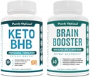 Safly Optimal Keto BHB Exojen Ketones Supplement + Premium Beyin Supplement - Focus, Clarity, Improv Memory, Concentration & Better Mood