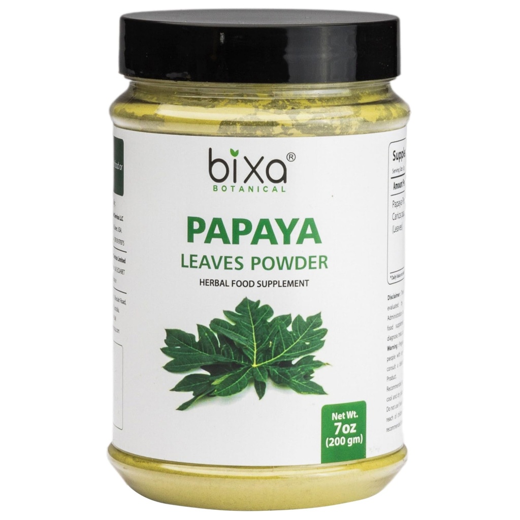 Bixa BOTANICAL Papaya Leaf Toz (Carica Papaya) | Ayurvedic Herb, Anti-oksi Agent | Herbal Supplement (200g/7Oz)