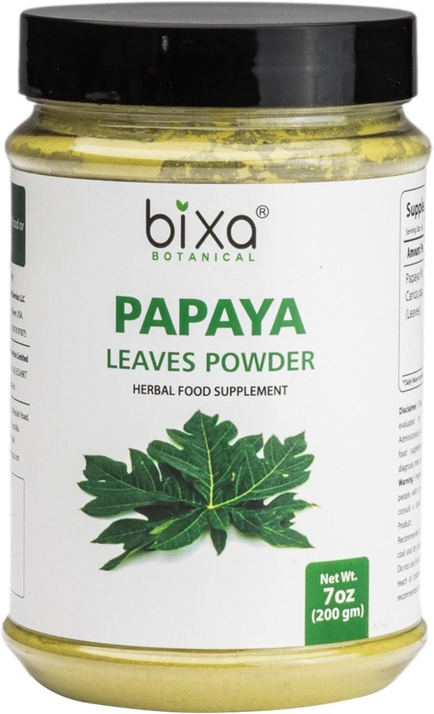 Bixa BOTANICAL Papaya Leaf Toz (Carica Papaya) | Ayurvedic Herb, Anti-oksi Agent | Herbal Supplement (200g/7Oz)