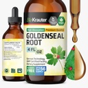 BIO KRAUTER Goldenseal Tincture - Vegan Lung Cleanse & Detox - Golden Seal Herb Supplement - Alkol & Sugar Free Drops - 4 Fl.Oz.