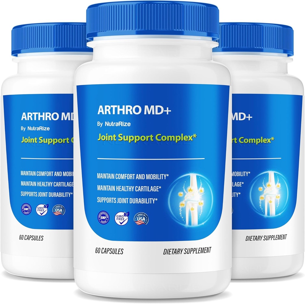 (3 Pack) Κάψουλες Arthro MD+, επίσημη κοινή υποστήριξη Arthro MD, όλη η φυσική φόρμουλα για την υποστήριξη της ευελιξίας και της κινητικότητας, Premium Χάπια για υγιείς αρθρώσεις, Arthro MD αναθεώρηση (180 κάψουλες)