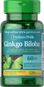 Puritan'ın Gurur Ginkgo Biloba Standartlaştırılmış Tür Nootropic 60 Mg Softgels, 120 Kont