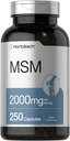 Horbäach MSM Supplement Capsules | 2000 mg | 250 Count | Non-GMO ve Gluten Free Formula | Metrikfonylmethane