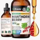 BIO KRAUTER Hawthorn Berry Extract Tincture - Natural Hawthorne Berry Supplement - 100% Pure Formula - Vegan Sugar & Alcohol Free - 4 Fl. Oz. - 56 Ημέρα προσφοράς