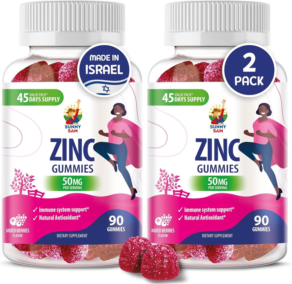 Yetişkinler için çinko Gummies - Immune Support için çinko Chewable Gummy - Çocuklar için Güçlü Doğal Antioksi Non-GMO Supplement
