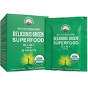 Peak Performance Organic Greens Superfood Toz Single Seyahat Paketleri. En İyi Tasting Organic Green Juice Super Food with 25+ All Natural Materialss for Max Energy. (20 Pack)