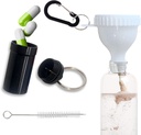Protein Toz Funnel Set Seyahat Protein Toz Konteynerleri 1 Carabiner 1 fırça ve 1 Mini Pocket Pill Box Spills Gym Pre-Workout Supplement Toz Funnels