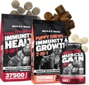 Bully Max Dog Vitality Chews, Muscle Builder Tabs (60 sekme) & Puppy Chews Schews – Daily Dog Supplements for Muscle Support, Immune Health, and Complete Beslenme for Puppies, Yetişkinler, and Seniors