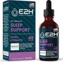 E2H Doğal Uyku Desteği - Sıvı Melatonin ile Chamomile, Theanine - Sleep Better, Deeper, Longer - Vegan, GMO-Free - Stres Yardımı - 2 Fl Oz