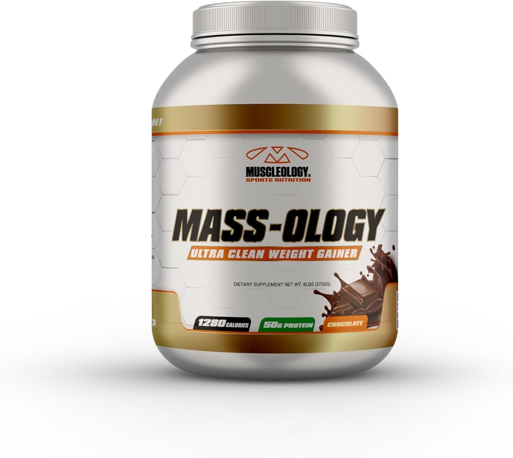 MUSCLEOLOGY Kilo Kazanıcı | Whey Protein Toz | Erkekler ve Kadınlar için Kas Builder | Çikolata, 6 lbs