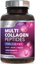 Multi Collagen Supplement 2400 mg - Tip I, II, III, V & X Multi Collagen Pil Pills for Women & Men, Hydrolyzed Collagen Supplements, Hair, Skin, Nail, & Joint Support Supplement, 120 Capsules