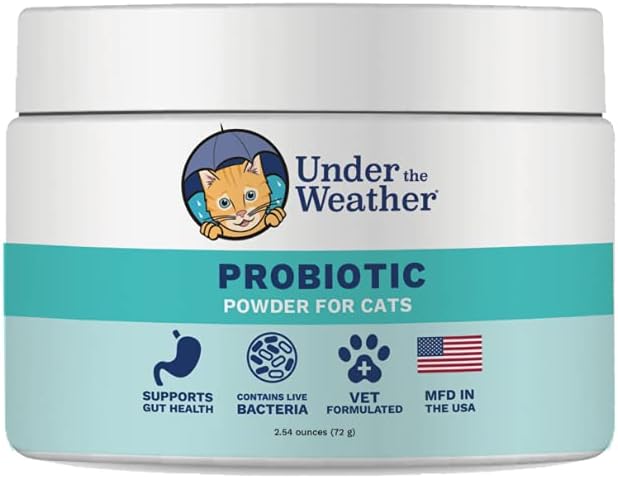 Weather Pet Probiyotiks Toz Kediler için | Vet Formulaed Probiyotik Supplement for Digestive Gut Health | İyi Digestion & Immunity | Aids Occasional Diarrhea for Cats (2.54 Oz)