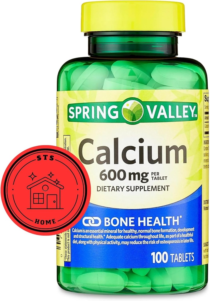 Spring Valleyuba 600 mg, 100 Tablet | Kalsiyum Tamam 600 mg | Kalsiyum Tamam + STS Style.