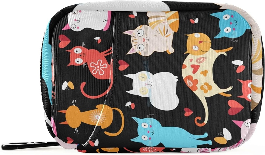 xigua Cat Pill περίπτωση 7-Day Travel Pill Organizer Box με Zipper Κλείσιμο για βιταμίνες, φάρμακα και συμπληρώματα