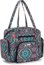 LoDrid Teacher Tote Bag with Padded Bottom, Teacher Utility Bag for Work, Large Women Work Tote Bag with Zip-Top Closure Bag