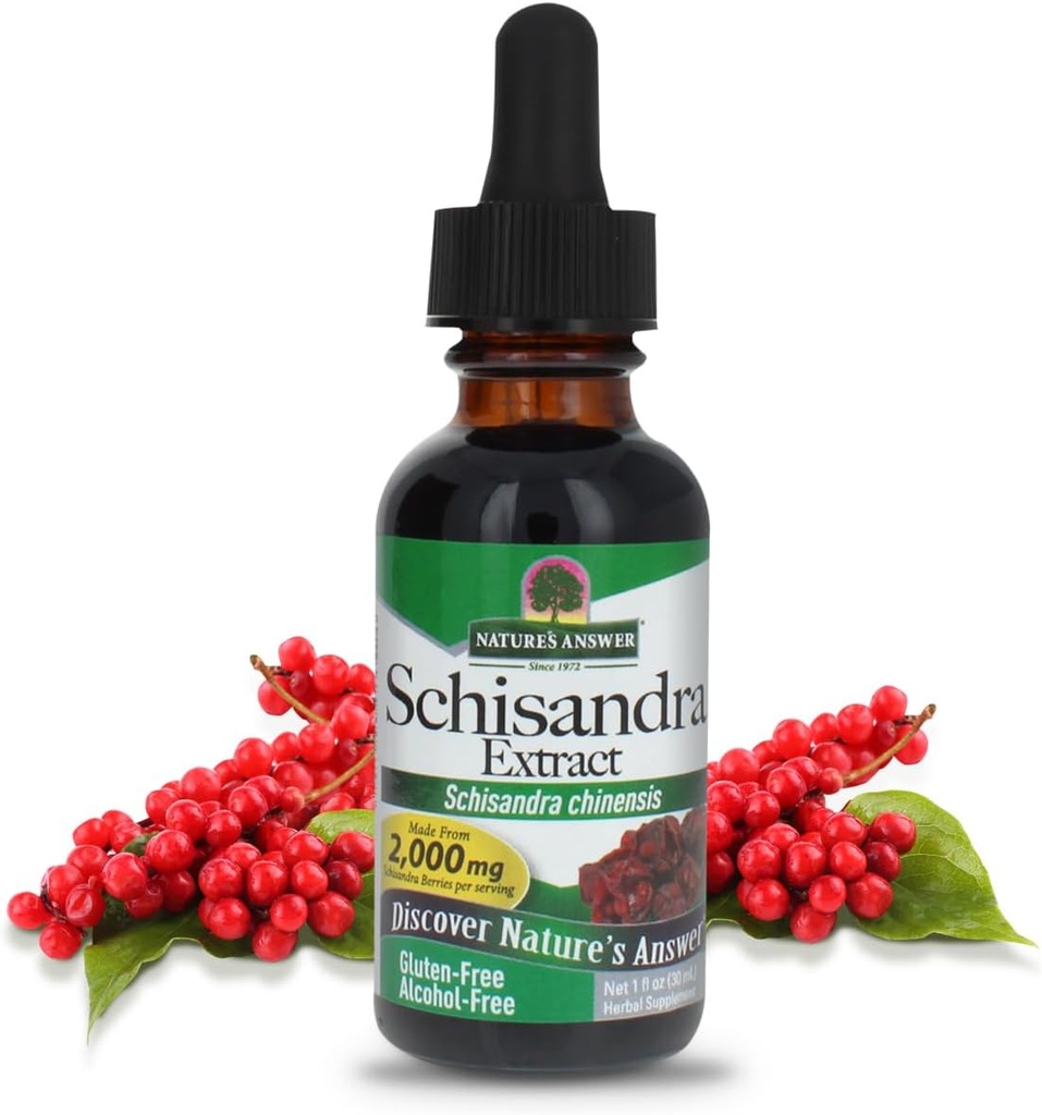 Απάντηση της φύσης Schisandra Berry Extract - Χωρίς αλκοόλ, χωρίς γλουτένη, άγχος, κόπωση, χαλαρωτική υποστήριξη - Made in USA - Συμπληρώματα υποστήριξης Adrenal για όλους