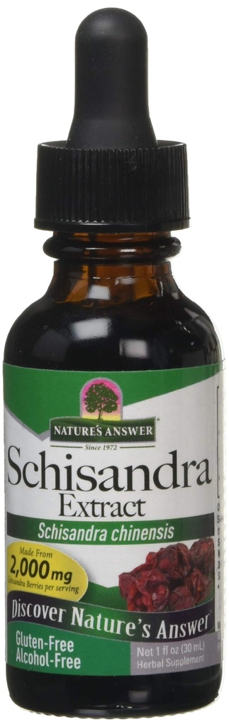 Nature's Answer Schisandra Berry Extract - Alkol Free, Gluten Free, Stres, Fatigue, Relaxing Support - Made in USA - Adrenal Support Supplements for everyone