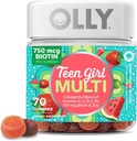 Olly Teen Girl Multi Gummy, sağlıklı Skin ve Immune Support, 15 Essential Vitamins, Biotin, çinko, Kalsiyum, Chewable Multivitamin, Berry Melon, 35 Day Supply, 70 Count