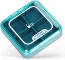 Nature touch Pill Organizer, 4 Times a Day Portable Pill Box, Daily Pill Case for Women and Men Holding Vitamin, Medicine, Supplements, Blue Blue Blue