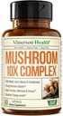 Ισχυρό συγκρότημα μανιταριών με Turkey Tail, Lions Mane Extract, Shiitake Μανιτάρια, Reishi, Cordyceps, Maitake, Chaga & More – 10-σε-1 συμπλήρωμα μανιταριών για τη διανοητική σαφήνεια, φυσική ενέργεια & εστίαση
