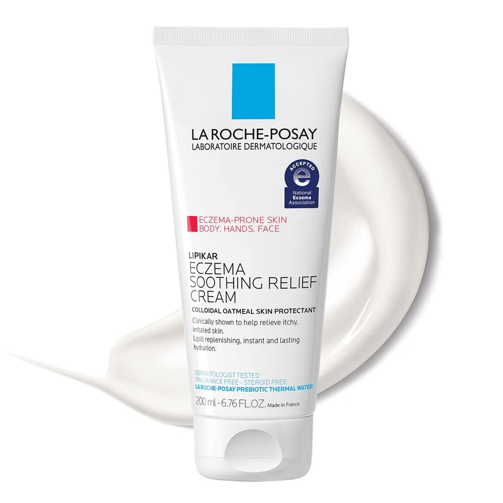La Roche-Posay Lipikar Soothing Relief Eczema Cream, Face ve Body Lotion For Eczema ve Hassas, Kuru Skin, Moisturizer with Colloidal Oatmeal to Relieve Irritation