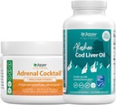 Jigsaw Health Sche | Adrenal Cocktail, 60 Hizmet (Jar), ve Alaskan Cod Liver Oil, 180 Softgels