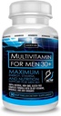 ACTIF Organic Multivitamin for Men Age 30+ with 30 Organik Vitamins and Organic Herbs, Non-GMO, Made in USA, 90 Count Count Count