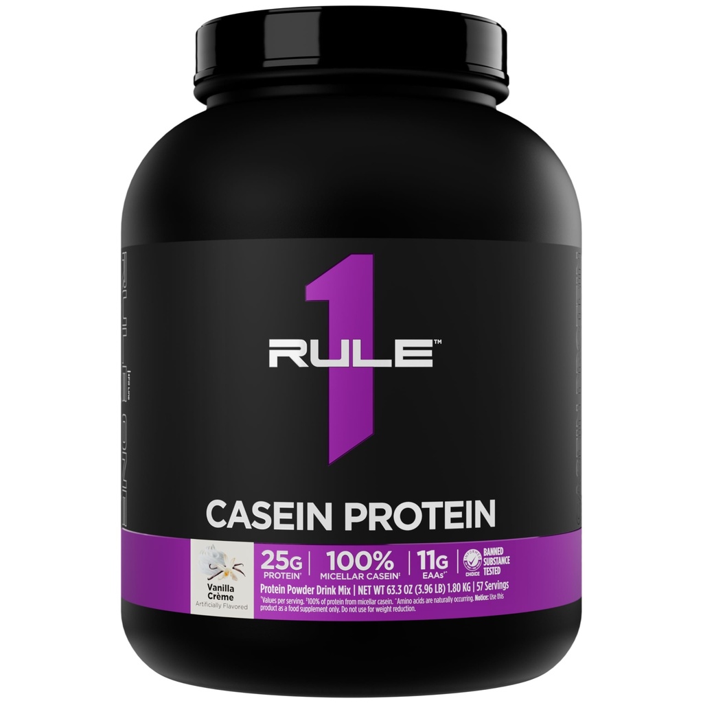 Kural 1 Vakain proteini - 25g protein ve 11g EAAs Per Slow-Release Micellar Casein for Overnight Recovery and Sustained Delivery Between Meals (4 Pounds*, Vanilla Crème)