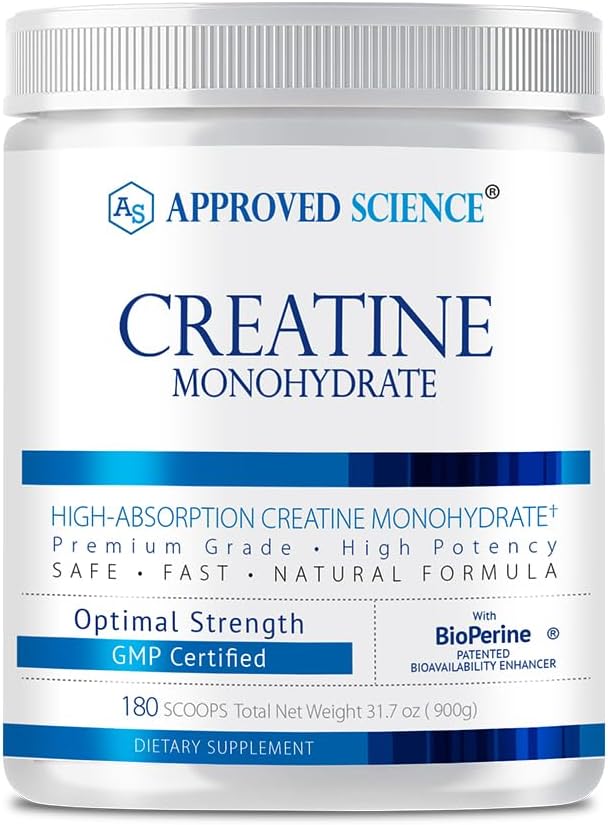 Onaylanan Bilim BiyoPerine ile Monohidrat Toz - Destekler Lean Kas Büyüme ve Kurtarma - 180 Hizmet - 5g Per - Unflavored - Non-GMO, Vegan