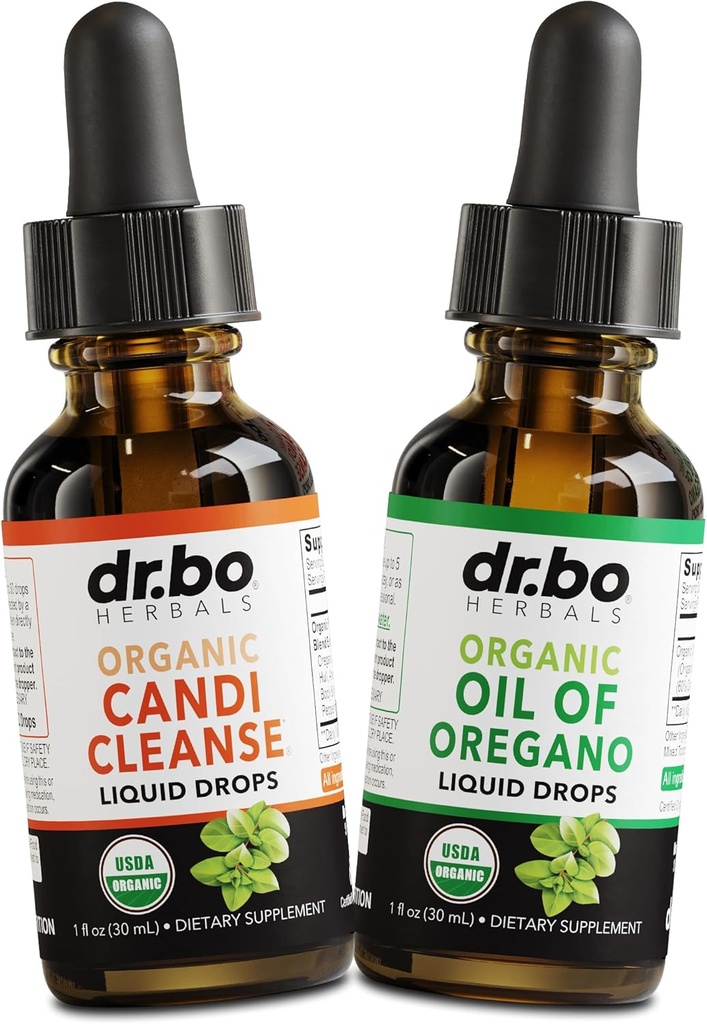 Candi Cleanse & Oregano Oil Drops - Oregano Drops Liquid & Black Walnut Wormwood - Ekstra Güçlü Overgrowth Balance Complex, Natural Oral Gut Cleanser Detox Health Supplements 1 oz
