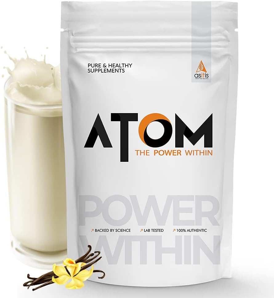Asitis Nutrition AS-IT-is Atom Whey Protein 1kg/35.2 Oz with Digestive Enzymes | USA Labdoor Certified for Accuracy & Purity | French Vanilla Flavor | 27g Protein | 5.7g Bcaaâ