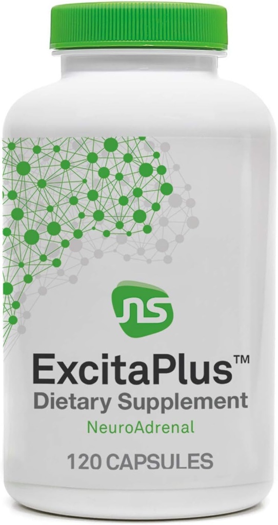 Neuro Science ExcitaPlus - Ekstra Kuvvetli L-Tyrosine & Rhodiola Supplement for Energy and Adrenal Health Support - Tiredness and Fatigue (120 Capsules / 2 Ay Supply)