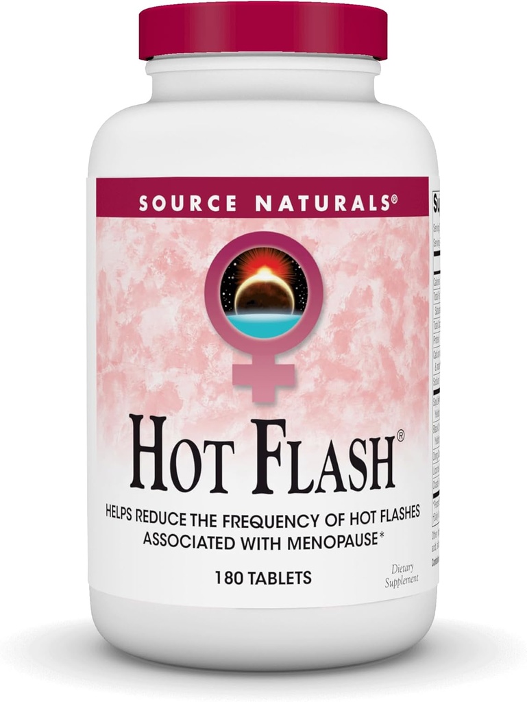 Source Naturals Hot Flash - Βοηθά στη μείωση της συχνότητας των καυτές αναλαμπές που σχετίζονται με την εμμηνόπαυση, μη GMO σόγια - 180 δισκία - 60 ημέρες προσφοράς