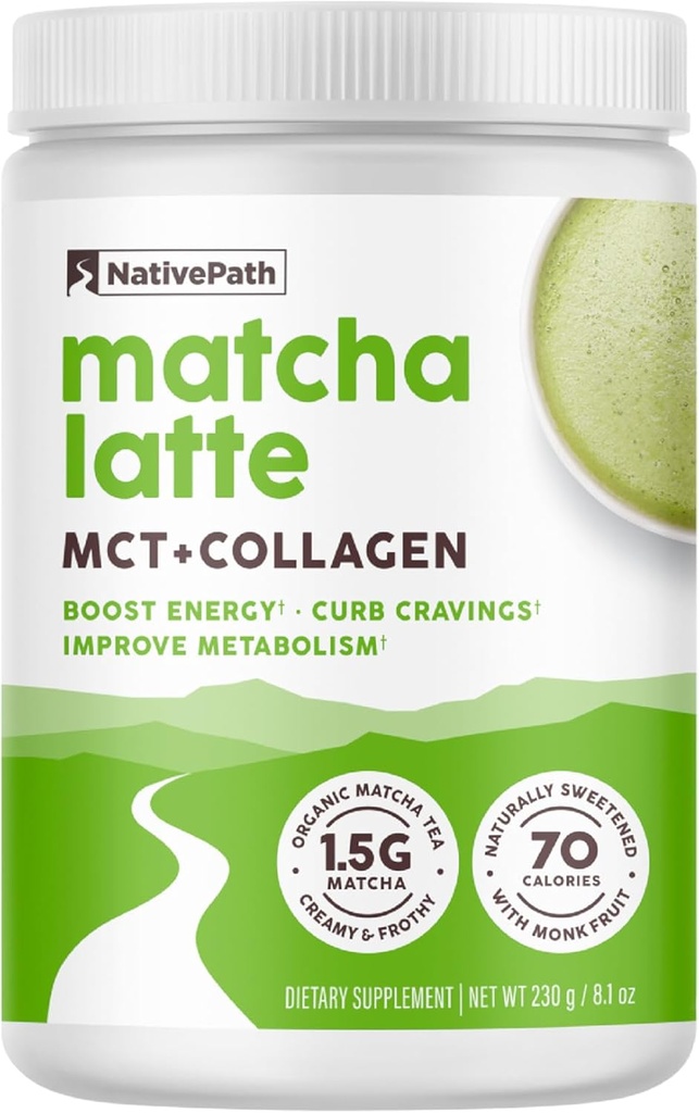 YerliPath Collagen. - Hydrolyzed Type 1 & 3 Collagen. Blu & Paleo Grass-Fed Protein Toz Saç, Skin, Nails, Bones, Commons, Digestion and More - No Gluten or Dairy (Matcha Latte, 230g)