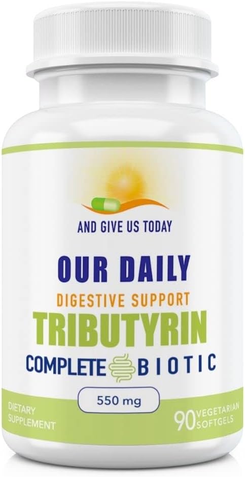 Günlük Vites Tributyrin Digestive Heath Probiyotikler | Tamam Butyrate Supplement | 550 Mg Gecikmiş-Release Softgels | Immune Support| 90 Servisler | Formula Vegan