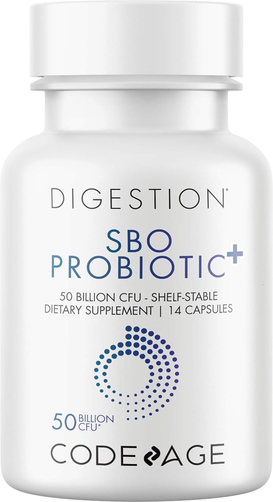 Codeage SBO Probiotics 50 Δισεκατομμύρια CFUs, Multi Strain Soil-based Organizations, Travel Sized Raf-Stable Probiotic Supplement, Organic Fermented Botanical Blend & Prebiotic, 7-Day Formula, 14 Κάψουλες