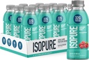 Isopure Zero Carb 32g Clear Protein Ready-to-Drink, Whey Protein Isolate, Blue Raspberry, 12 Pack (Packaging May Vary)