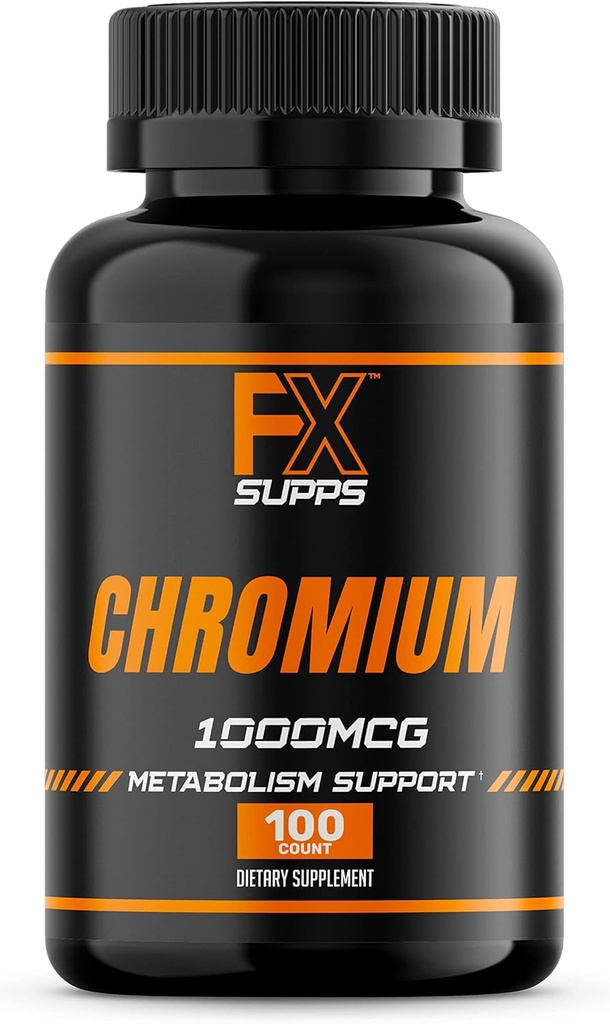 FX SUPPS Kromium Polynicotinate 1000 mcg (100 Capsules) Erkekler ve Kadınlar için Kilo Yönetimi Tamamları | Enerji Üretimi ve Kalp Sağlığını Geliştiriyor