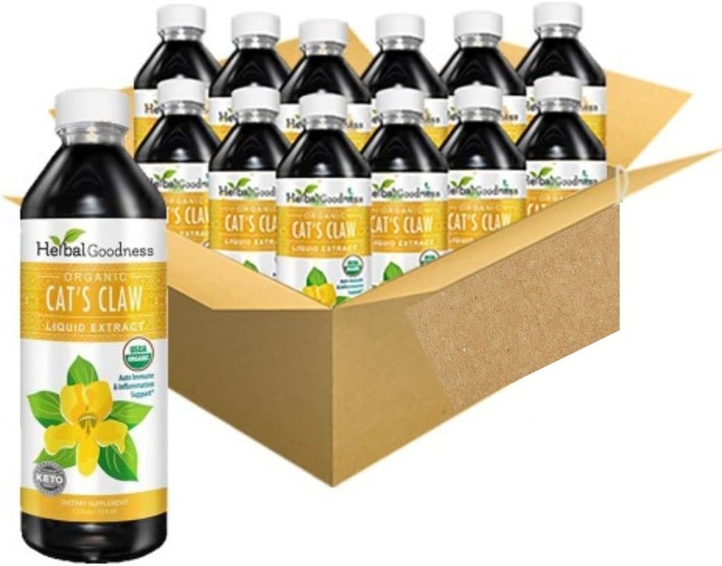 Cat's Claw Liquid Extract -Vegan -Gluten-Free - Organik Cat's Claw Sıvı Ekstraksiyon -12oz - Herbal Goodness (Pazar 12)