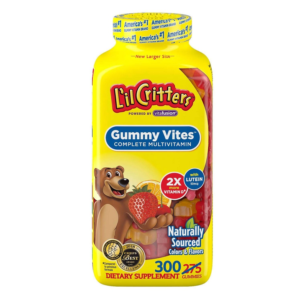 Gummy Vites Children's Chewable Gummy Bear Multivitamin Diyeter Supplement, 300 Count