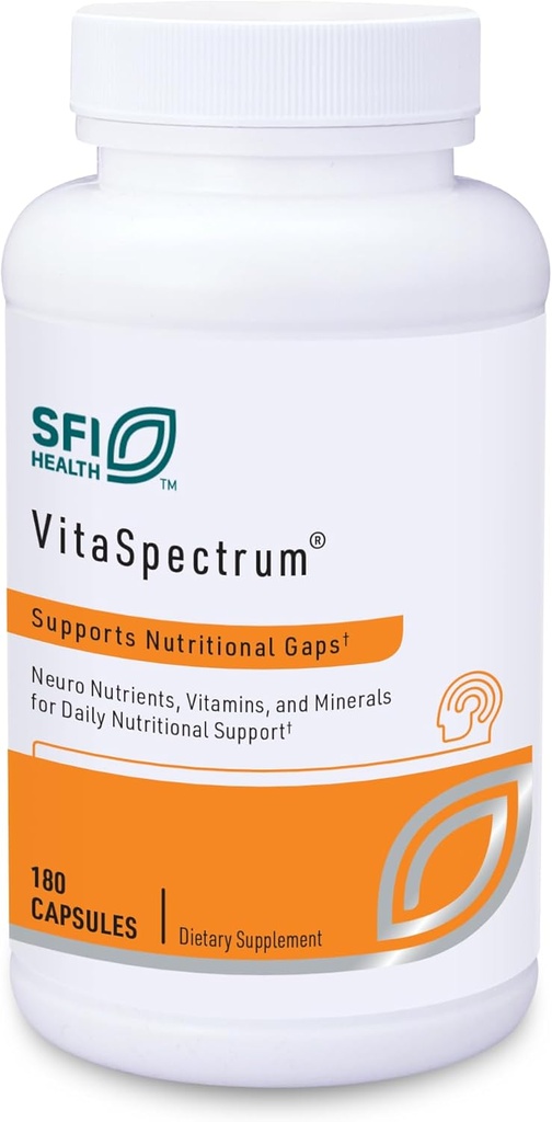 Klaire Labs SFI Health VitaSpectrum Capsules - 28 Essential Nutrients Including Folate, B12, B6, Antioksis, Vitamin E & D3 - NO Copper veya Iron, Gluten-Free (180ct)