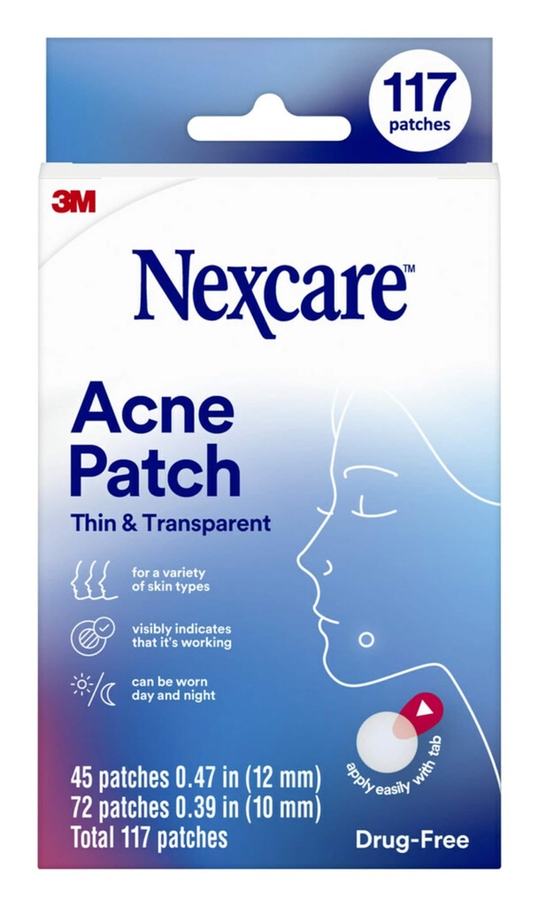 Nexcare Λεπτό και διαφανές Patch Acne, κάλυμμα δέρματος Απορροφήσεις Pus και λάδι από Clogged Pores, Made with hydrocolloid, καρτέλα Επιτρέπει την εύκολη αφαίρεση από το Liner - 117 Patches σβώλων