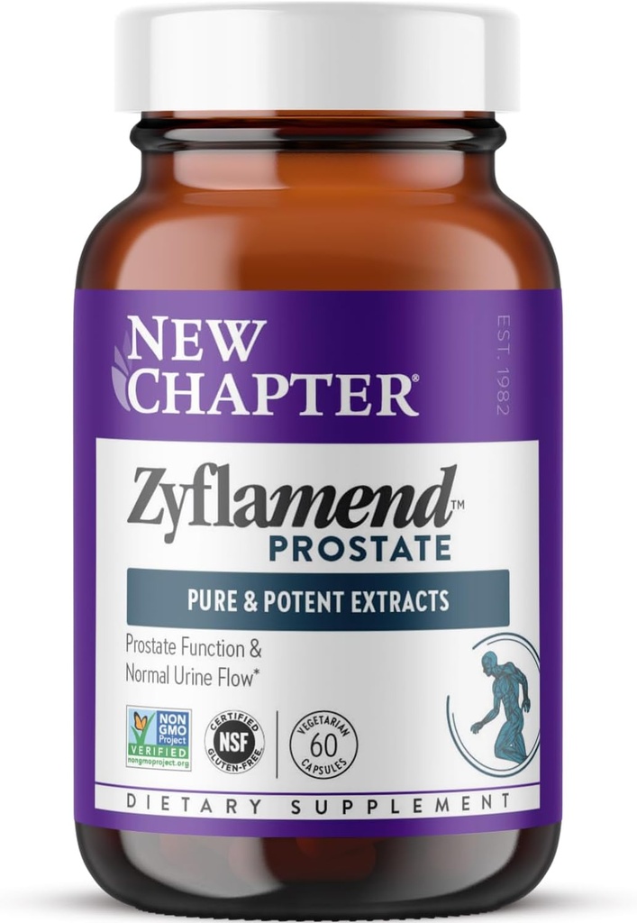 Νέο κεφάλαιο συμπλήρωμα προστάτη Zyflamend Prostate με πριονισμένο Palmetto + κολοκύθα σπορέλαιο + κουρκουμά για Prostate υγεία χορτοφαγική κάψουλα, 60 κόμης