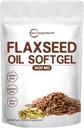 Flaxseed Oil 1400 mg Softgels, 300 Counts | w/ 700 mg ALA Omega 3, Cold Pressed, Rich in Fatty Acids, Alpha Linolenic Acid, Support Heart Health & Immune System | Non-GMO, No Gluten - 300 Servisler