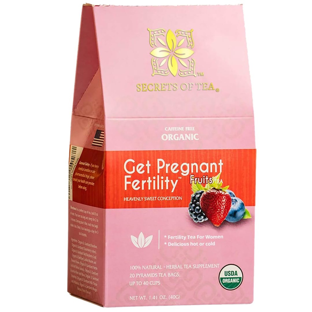 Tea Fertness Tea for Women's - Chaste Berry Tea with Red Raspberry Leaf for Balance & Cycle Support - Geester Wellness - 20 - Count 1 Pack