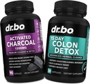 Ενεργοποιημένο Ανθρακό & Colon Cleanser Detox - Βιολογικά Χάπια Καρύδας Καρύδας & Καθαρισμός Κολώνων για το Στόμαχα Αέριο Bloat & Regularity - Συμπληρώματα κίνησης του Bowel για το Στόμαχ Bloating, Υποστήριξη ούρων
